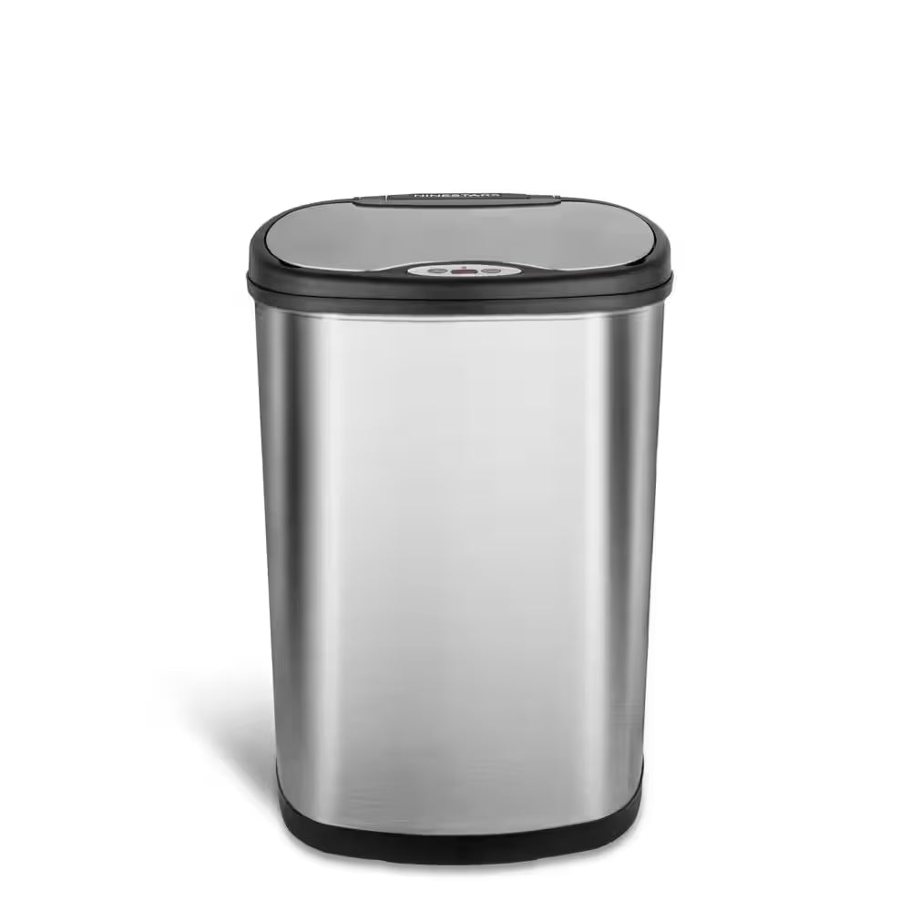 13.2 Gal. Hands-Free Infrared Motion Sensor Trash Can/Stainless Steel Trash Cab
